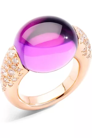 Pomellato Dames Ringen - 18kt rose Iconica amethyst diamond ring