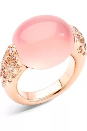 Pomellato Dames Ringen - 18kt rose Iconica quartz diamond ring