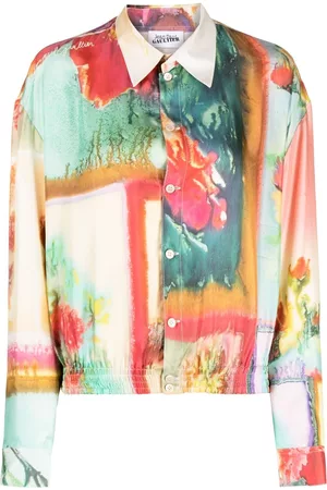 Jean Paul Gaultier Dames Geprinte Overhemden - Abstract-print silk shirt
