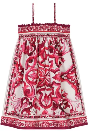 Dolce & Gabbana Meisjes Geprinte jurken - Majolica-print sleeveless dress