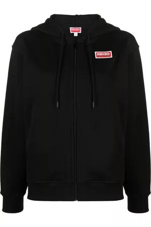 Kenzo Dames Hoodies - Logo-print zip-front hoodie