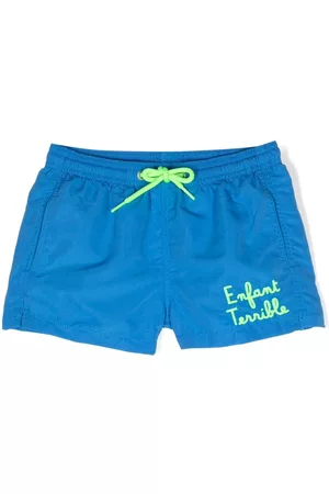 MC2 SAINT BARTH Shorts - Slogan-embroidered swim shorts