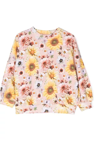 Molo Meisjes Sweaters - Floral-print organic cotton sweatshirt