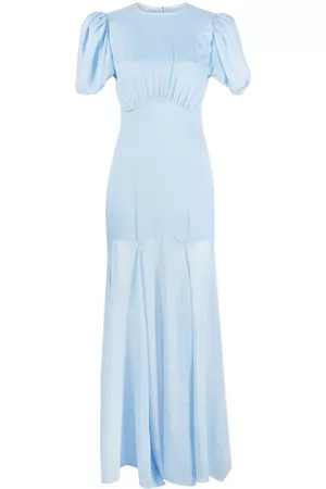 De La Vali Dames Feestjurken - Aqua puff-sleeve maxi dress