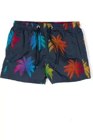 MC2 SAINT BARTH Shorts - Leaf-print swim shorts