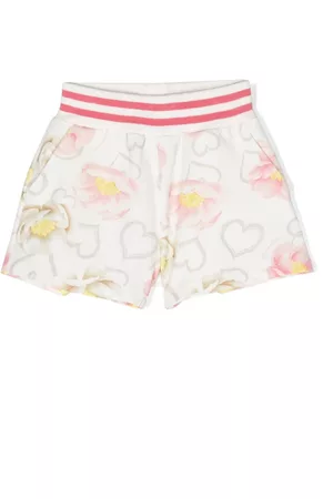 MONNALISA Meisjes Shorts - Floral-print elasticated-waistband shorts