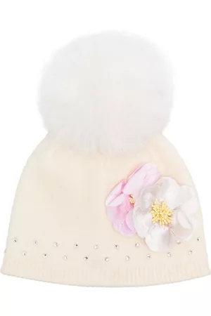 MONNALISA Meisjes Mutsen - Flower-detail knit hat