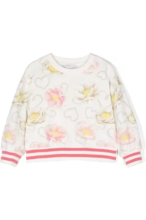 MONNALISA Meisjes Sweaters - Floral-print cotton sweatshirt
