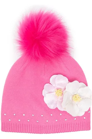 MONNALISA Meisjes Mutsen - Floral-appliqué knit beanie