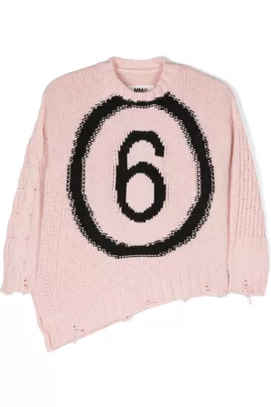 Maison Margiela Meisjes Truien - Logo-intarsia crew neck jumper