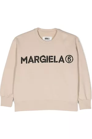 Maison Margiela Meisjes Sweaters - Logo print crew neck sweatshirt