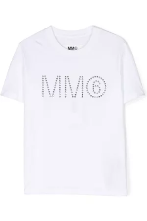 Maison Margiela Meisjes Korte mouw - Stud-embellished short-sleeve T-shirt