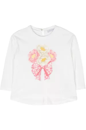 MONNALISA Meisjes Lange mouw - Floral-print long-sleeve T-shirt