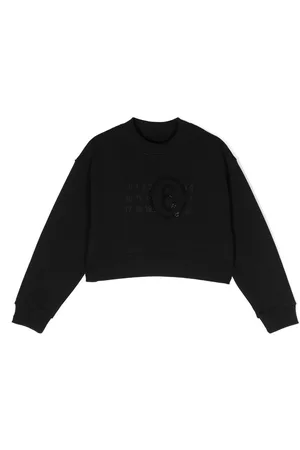 Maison Margiela Meisjes Sweaters - Numerical print cropped sweatshirt