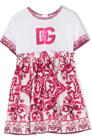 Dolce & Gabbana Meisjes Casual jurken - Majolica-print short-sleeve dress