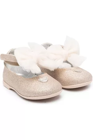 MONNALISA Instappers - Oversized-bow glitter ballerina shoes