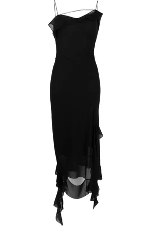 Acne Studios Dames Asymmetrische jurken - Asymmetric ruffled midi dress