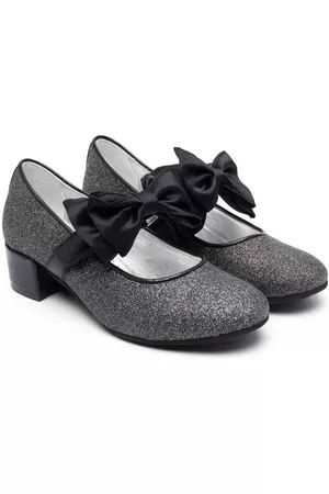 MONNALISA Instappers - Bow-detail 30mm block-heel ballerina shoes