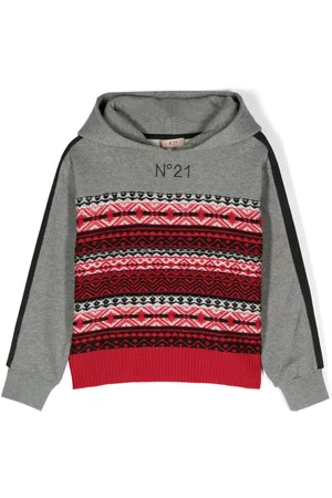 Nº21 Hoodies - Intarsia-knit logo hoodie