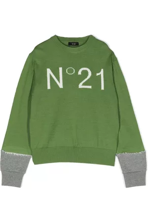 Nº21 Sweaters - Logo-print cotton sweatshirt