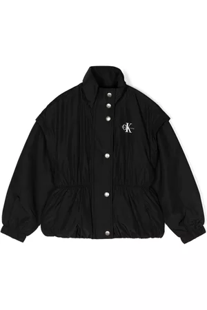 Calvin Klein Bomberjacks - Logo-print press-stud fastening jacket