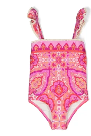 ZIMMERMANN Meisjes Badpakken - Paisley-print crochet-trim swimsuit