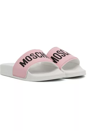 Moschino Meisjes Instappers - Logo-print slip-on slippers