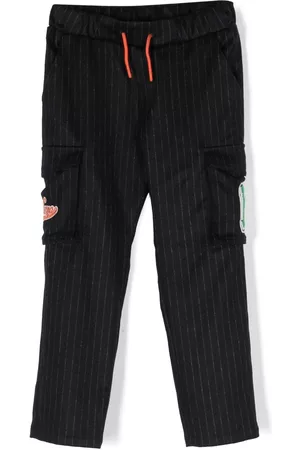 Kenzo Jongens Broeken - Logo-patch striped trousers