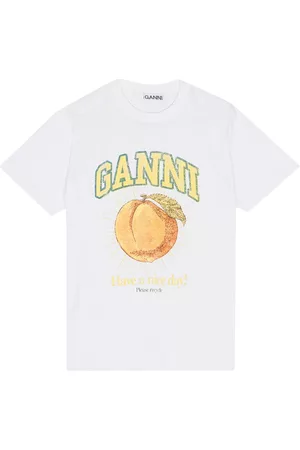 Ganni Dames Geprinte Overhemden - Logo-print T-shirt
