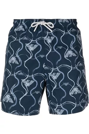 Emporio Armani Heren Shorts - Logo-print detail swim shorts