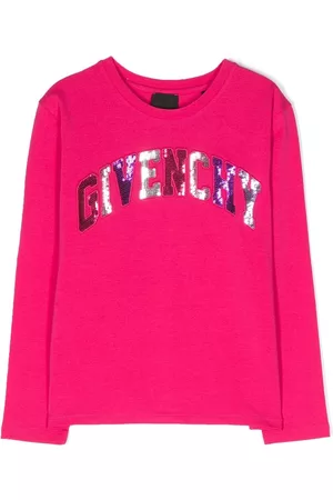 Givenchy Lange mouw - Sequinned-logo long-sleeve T-shirt
