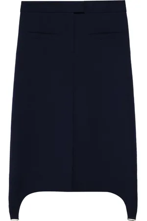 Courrèges Suspenders midi twill skirt