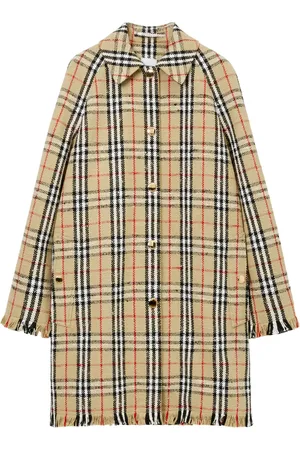 Burberry Boucl?? checkered buttoned raincoat