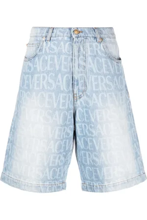 VERSACE Allover denim shorts