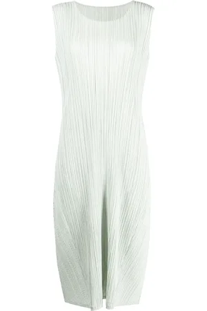 PLEATS PLEASE ISSEY MIYAKE Cotton Alley pliss?? midi dress