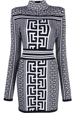 Balmain Monogram jacquard knitted minidress