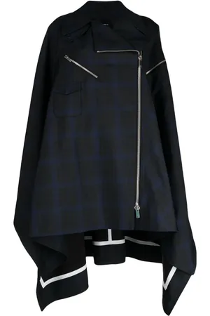 SHANG XIA Checkered asymmetric zip