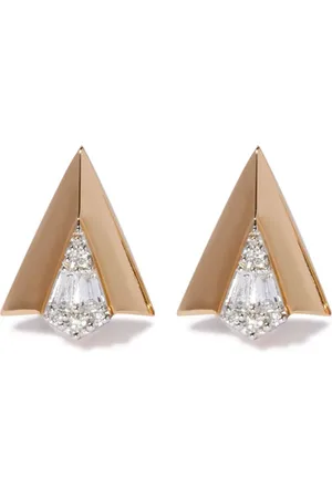 ANNOUSHKA 18kt yellow Deco Arrow diamond stud earrings