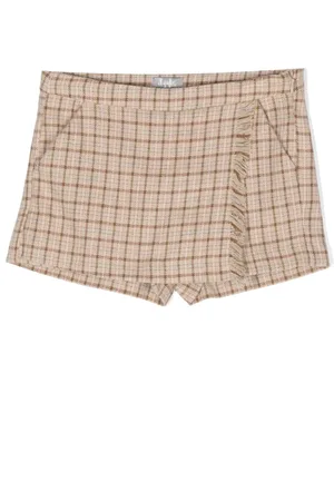 Il gufo Checked fringe