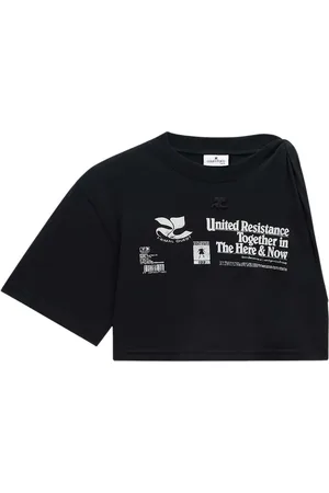 Courrèges Asymmetric twist cropped T