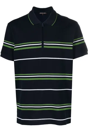 Michael Kors Striped cotton blend polo shirt