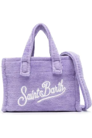 Mc2 Saint Barth Kids' Logo-embroidered Faux-shearling Tote Bag In