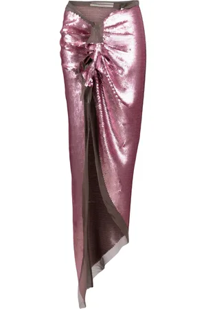 Rick Owens Sequinned asymmetric maxi skirt
