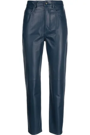 Blauwe imitatie best sale leren broek