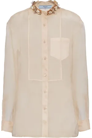Prada Embroidered organza shirt