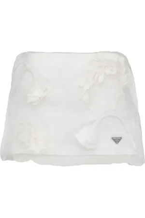 Prada Embroidered organza miniskirt