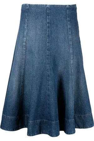 Khaite The Lennox denim midi skirt