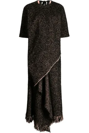UMA WANG M??lange fringed midi dress