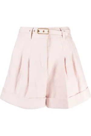 ZIMMERMANN Matchmaker belted linen shorts