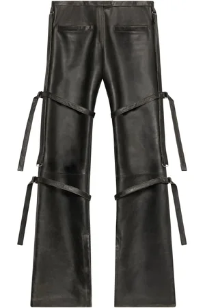 Courrèges Buckled leather straight